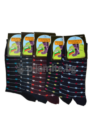   Дамски памучни чорапи райе/сърчица 36/40 - 5 бр./пакет